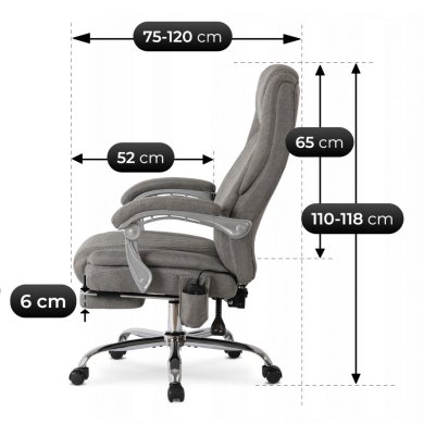 Масажне офісне крісло Mebel Elit GIORGIO Сірий ME.GIORGIO/P/T/FO фото - 13