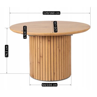 Розкладний обідній стіл Mebel Elit CHARLES Дуб - 16 Розкладний обідній стіл Mebel Elit CHARLES Дуб ME.CHARLES/D/D/S фото - 16