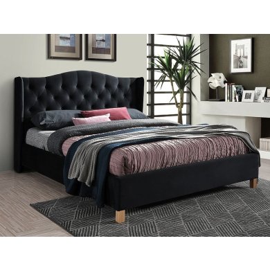 Ліжко Signal Aspen Velvet | 160х200 / Дуб / Чорний (Bluvel 19) ASPENV160CD