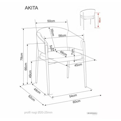 Обідній стілець Signal AKITA Бежевий AKITACBE фото - 4