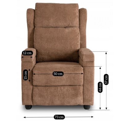 Крісло м'яке розкладне з реклайнером Mebel Elit SPENCER Velvet Коричневий - 16 Крісло м'яке розкладне з реклайнером Mebel Elit SPENCER Velvet Коричневий ME.SPENCER/BR/SZTR/FW фото - 16