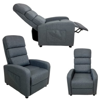 Крісло м'яке розкладне з реклайнером Kontrast CHILI Сірий 5.01.14447 фото - 5