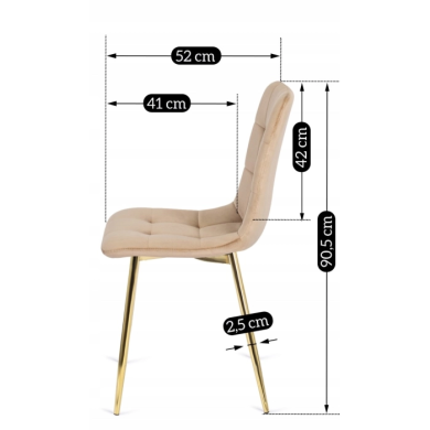 Обеденный стул Mebel Elit YORK Бежевый ME.YORK/BZ/ZL/V/K фото - 3