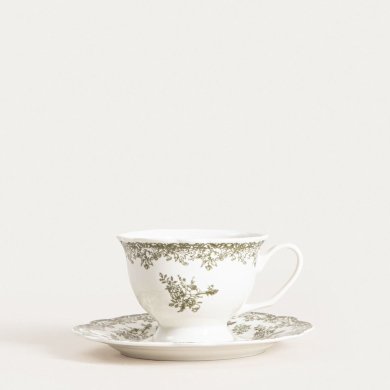 Чашка з блюдцем Homla LOURRY 200 мл Зелений 241998 фото - 2