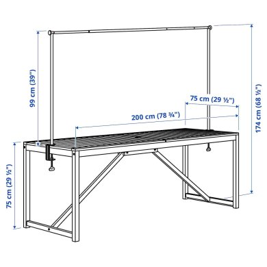 IKEA Садовий стіл з штангой NAMMARO/HELGEO Дерево (ИКЕА НАММАРО/ХЕЛЬГЕО) 79535754 фото - 3