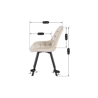 Обеденный стул Mebel Elit RICK Welur Кремовый - 12 Обеденный стул Mebel Elit RICK Welur Кремовый ME.RICK/KR/V/K фото - 12