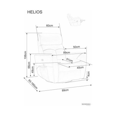 Крісло м'яке розкладне з реклайнером Signal HEKTOR M Velvet Сірий HEKTORMVSZ фото - 9