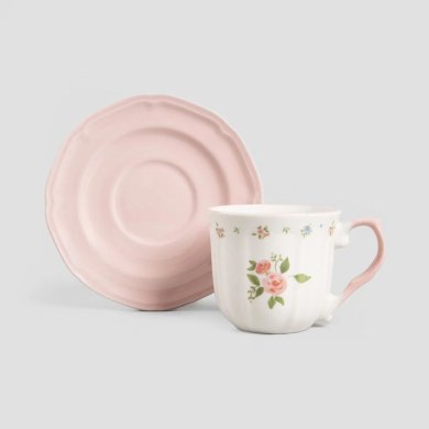 Чашка с блюдцем Homla GRETA 250 мл Розовый - 3 Чашка с блюдцем Homla GRETA 250 мл Розовый 234843 фото - 3