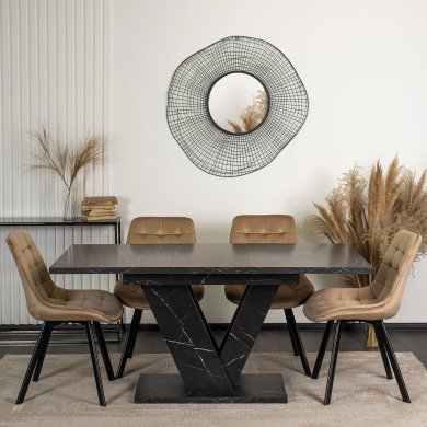 Розкладний обідній стіл Mebel Elit CLARK Marmur Чорний PM.DUBAJ/CZM/S фото - 5