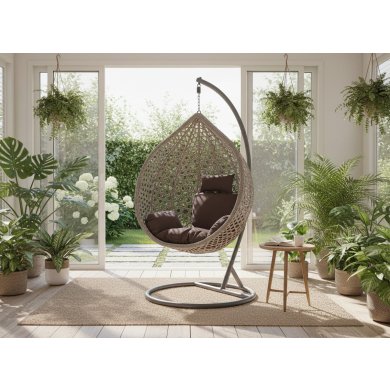 Підвісне крісло-кокон Garden Line L Сірий FAT0216 фото - 2