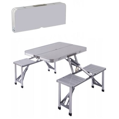 Комплект складаних туристичних меблів Garden Line METAL Сріблястий OXE3410 silver