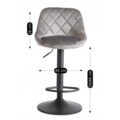 Барний стілець Mebel Elit EDA Welur Сірий ME.EDA/P/CZ/V/H фото - 9