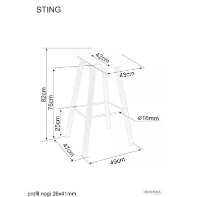 Барний табурет Signal STING Білий STINGBUB фото - 2