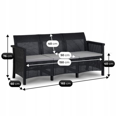 Комплект садових меблів Mebel Elit SAVIO Чорний ME.SAVIO/CZ/RT/OGR/ZES фото - 9