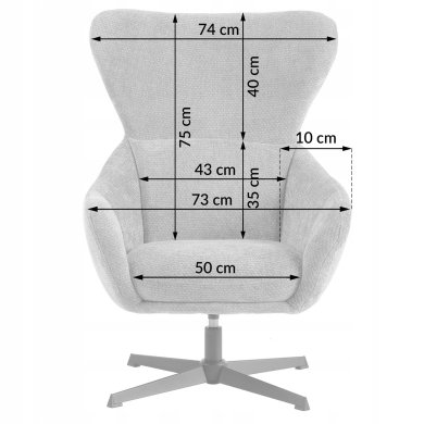 Кресло мягкое поворотное Kontrast FELIX Темно-серый 5.01.84052 фото - 12