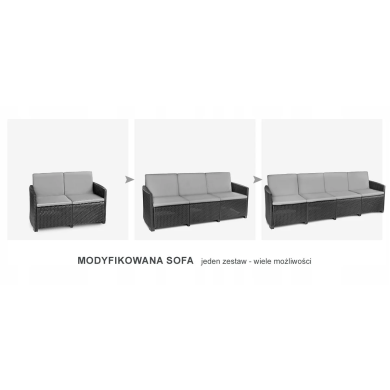 Комплект садовых кресел (диван) Corciano PROGARDEN SICILIA 2 шт Антрацит 8009271014008 фото - 7