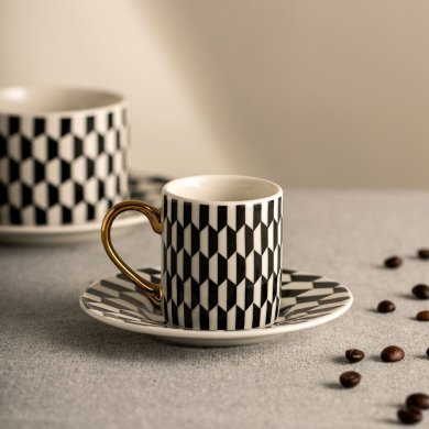 Чашка с блюдцем Homla LUNYA 100 мл Принт 241510 фото - 4