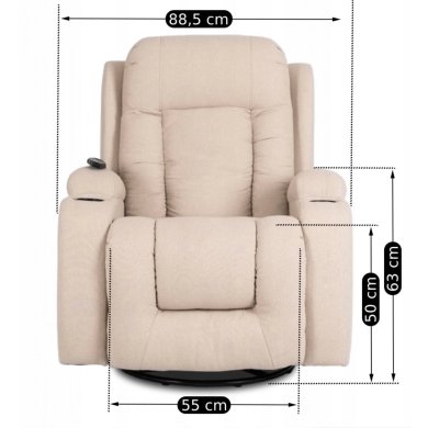 Кресло мягкое раскладное массажное с реклайнером Mebel Elit BOX 2 Бежевый - 16 Кресло мягкое раскладное массажное с реклайнером Mebel Elit BOX 2 Бежевый ME.BOX2/BZ/T/FW фото - 16
