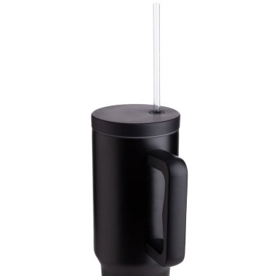 Термокружка з трубочкою Homla LUZZY Чорний - 2 Термокружка з трубочкою Homla LUZZY Чорний 234112 фото - 2