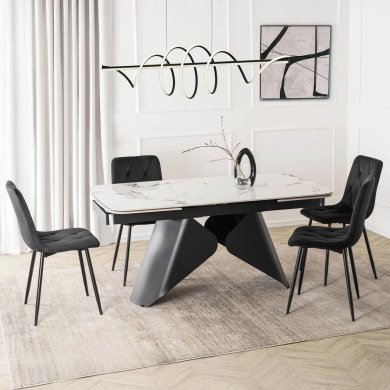 Раскладной обеденный стол Mebel Elit VERONA Marmur Белый ME.VERONA/B/CZ/CER/S160-220 фото - 6