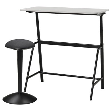 IKEA Письменный стол для работы сидя/стоя с табуретом GLADHOJDEN/NILSERIK Черный (ИКЕА ГЛАДХОЙДЕН/НИЛСЕРИК) 59501222