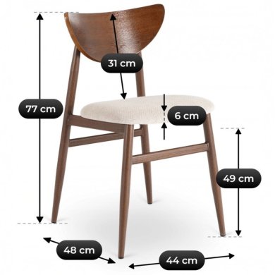 Обеденный стул Mebel Elit BRAGA Бежевый ME.BRAGA/KR/O/T/K фото - 6