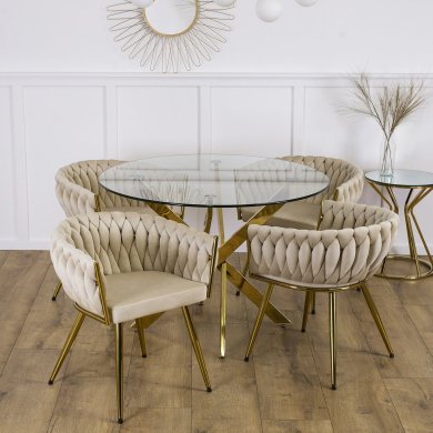 Обідній стіл Mebel Elit SALLO Золотий - 5 Обідній стіл Mebel Elit SALLO Золотий ME.SALLO/TR/ZL/S фото - 5