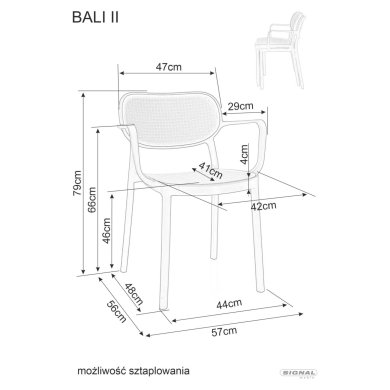 Обідній стілець Signal BALI II Бежевий BALIIICK фото - 7