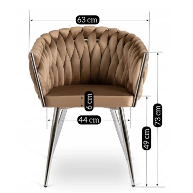 Обеденный стул Mebel Elit SORELLA Welur Бежевый ME.SORELLA/BZ/CH/V/K фото - 11