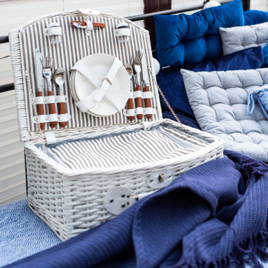 Корзина для пикника Homla PICNIC 46x38x41 см | Белый 162531 фото - 2