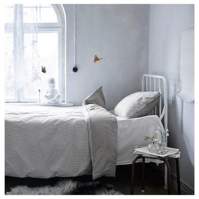 IKEA Комплект постельного белья BLAVINDA 200x200 см Серый (ИКЕА BLÅVINDA) 20328049 фото - 4