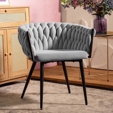 Обідній стілець Homla PRINSSI Welur Сірий 219357 фото - 7