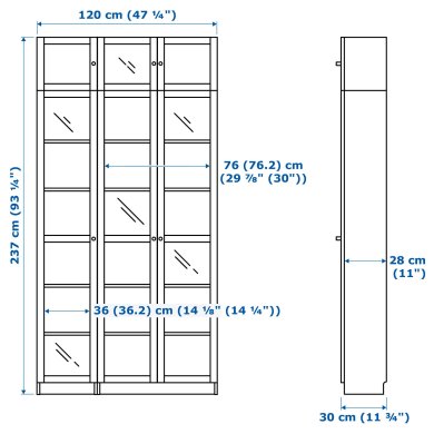 Вітрина BILLY/OXBERG - 3 IKEA Вітрина BILLY/OXBERG (ИКЕА БИЛЛИ/ОКСБЕРГ) 59217724 фото - 3