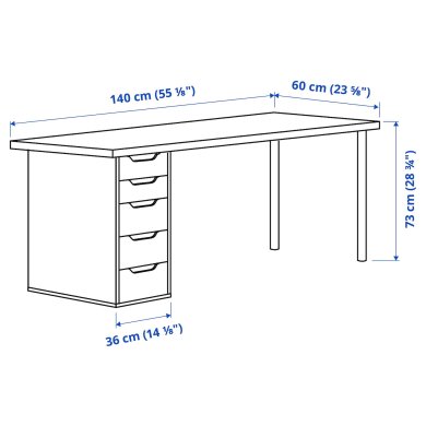IKEA Письмовий стіл LAGKAPTEN/ALEX Чорний (ИКЕА ЛАГКАПТЕН/АЛЕКС) 89432171 фото - 2