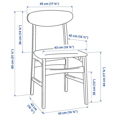 IKEA Обідній стілець GUNLEIF Сірий (ИКЕА ГАНЛЕЙФ) 90505722 фото - 6