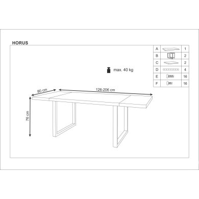 Раскладной обеденный стол Halmar HORUS Дуб V-PL-HORUS-ST фото - 5