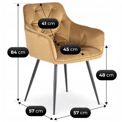 Обеденный стул Mebel Elit MODESTO Welur Горчичный ME.MODESTO/BR/CZ/V/K фото - 9