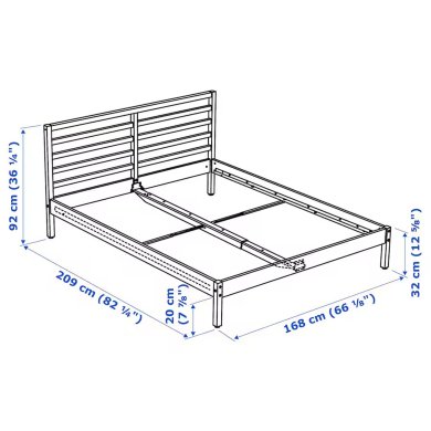 IKEA Каркас ліжка TARVA 160x200 см Білий 60586201 фото - 6