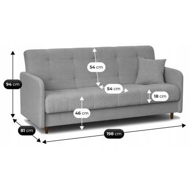 Розкладний диван Mebel Elit TIVOLI Boucle Сірий PPHUE.MATTEO/QUELLE83/WER фото - 8