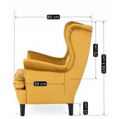 Крісло м'яке Mebel Elit KLARIS 2 Welur Гірчичний ME.KLARIS2/CU/V/FW фото - 16