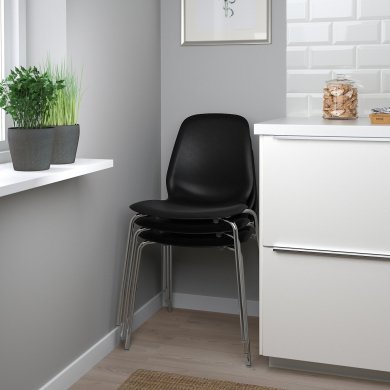 IKEA Обідній стілець LIDAS Чорний (ИКЕА ЛИДАС) 99505567 фото - 4