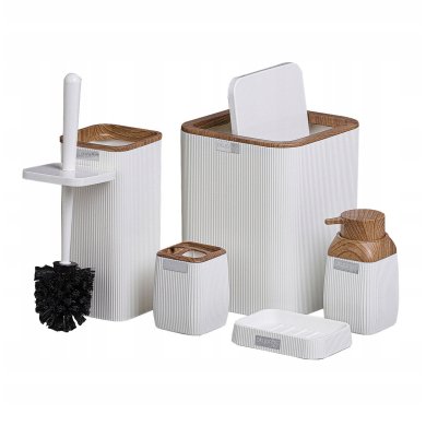 Набор аксессуаров для ванной комнаты Chomik 5 шт Белый OKY5018 фото - 2