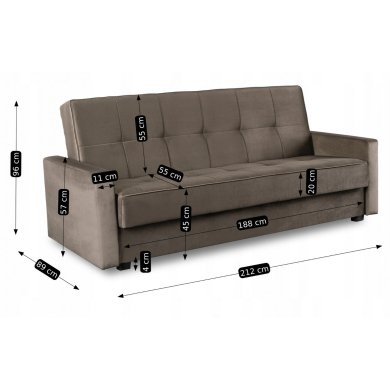 Раскладной диван Mebel Elit ALUNA Welur Бежевый PPHUE.MATRIX/PAROS4/WER фото - 11