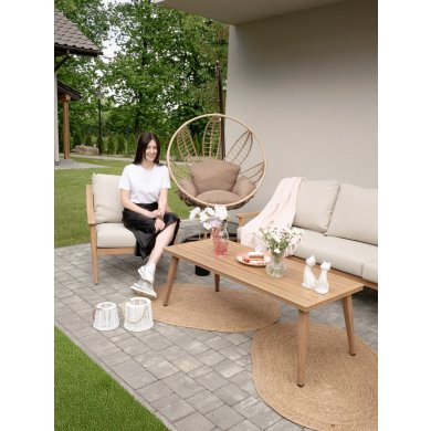 Комплект садових меблів Garden Line NIKOZJA Бежевий - 11 Комплект садових меблів Garden Line NIKOZJA Бежевий ALM9552 фото - 11