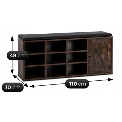 Скамейка для обуви Mebel Elit ARYA Дуб рустик ME.ARYA/DRU/CZ/SZAFKBUT фото - 11