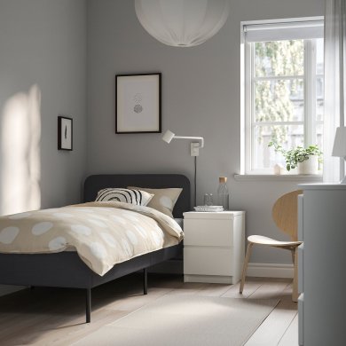 IKEA Кровать SLATTUM 90х200 см Темно-серый (ИКЕА СЛАТТУМ) 80571251 фото - 7