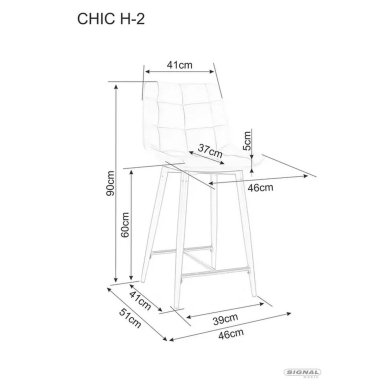 Барный стул Signal CHIC H-2 Welur Карри CHICH2VCCU фото - 7