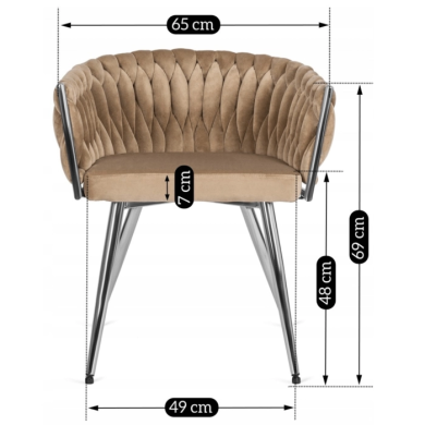 Обідній стілець Mebel Elit SIENA Бежевий ME.SIENA/BZ/CH/V/K фото - 15