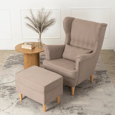 Крісло м'яке з пуфом Mebel Elit EVAN 2 Бежевий ME.EVAN2/BZ/D/T/FWPD фото - 9