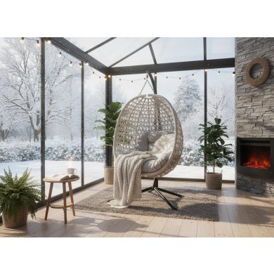 Підвісне крісло-кокон з розбірним каркасом Garden Line DRIM Сірий FAT0715 фото - 3